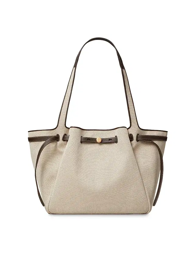 Tory Burch Women's Romy Cotton Canvas Tote Bag - Dusty Almond Bianco White