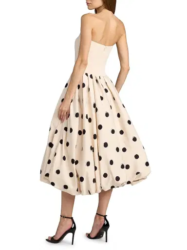 Mac Duggal Women's Polka Dot Crepe Strapless Midi-Dress - Ecru Multi - Size 14 | Thumbnail 2 Mac Duggal Women's Polka Dot Crepe Strapless Midi-Dress - Ecru Multi - Size 14 | Thumbnail 2