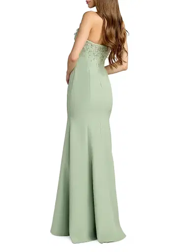 Mac Duggal Women's Embellished Strapless Crepe Mermaid Gown - Sage - Size 12 | Thumbnail 2