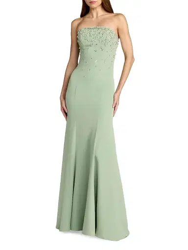 Mac Duggal Women's Embellished Strapless Crepe Mermaid Gown - Sage - Size 12 | Thumbnail 1