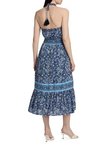Ramy Brook Women's Delia Printed Cotton Midi-Dress - Navy Floral - Size XL | Thumbnail 5 Ramy Brook Women's Delia Printed Cotton Midi-Dress - Navy Floral - Size XL | Thumbnail 5