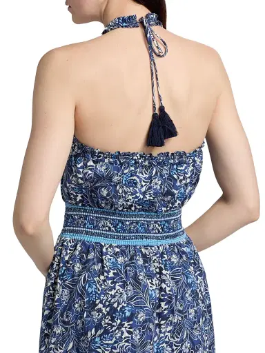 Ramy Brook Women's Delia Printed Cotton Midi-Dress - Navy Floral - Size XL | Thumbnail 6 Ramy Brook Women's Delia Printed Cotton Midi-Dress - Navy Floral - Size XL | Thumbnail 6