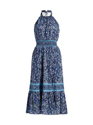 Ramy Brook Women's Delia Printed Cotton Midi-Dress - Navy Floral - Size XL | Thumbnail 1 Ramy Brook Women's Delia Printed Cotton Midi-Dress - Navy Floral - Size XL | Thumbnail 1