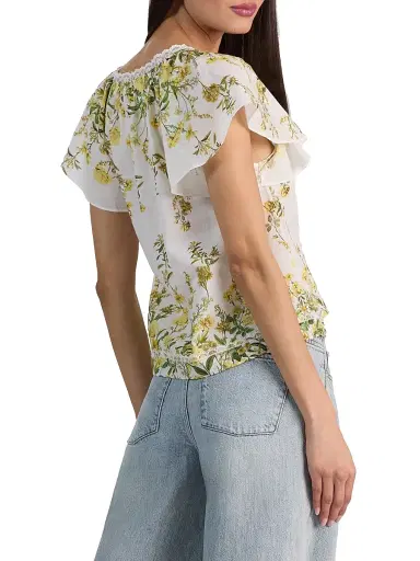 Alice + Olivia Women's Odette Floral Cotton Top | Thumbnail 5