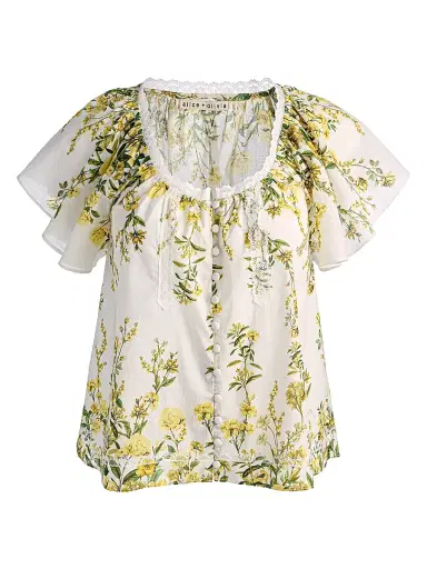 Alice + Olivia Women's Odette Floral Cotton Top | Thumbnail 1