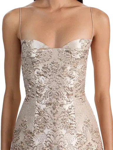 Alice + Olivia Women's Hallie Peekaboo Metallic Sheath Minidress | Thumbnail 6 Alice + Olivia Women's Hallie Peekaboo Metallic Sheath Minidress | Thumbnail 6