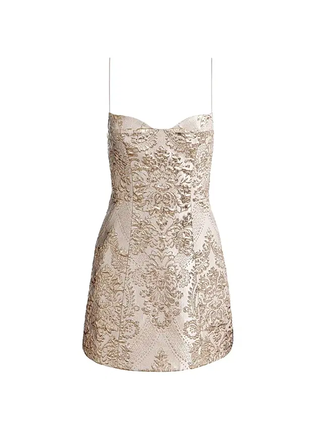 ALICE + OLIVIA Women's Hallie Peekaboo Metallic Sheath Minidress - Gold