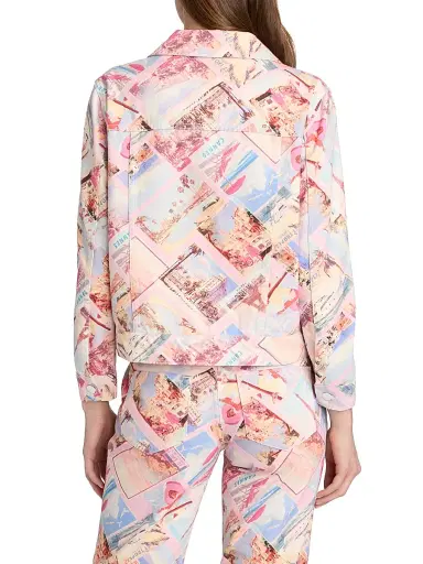 L'Agence Women's Joey Postcard-Print Oversized Denim Jacket | Thumbnail 5