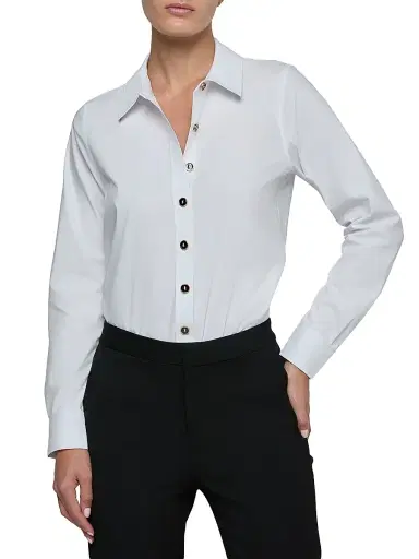 L'Agence Women's Blake Button-Front Bodysuit | Thumbnail 3