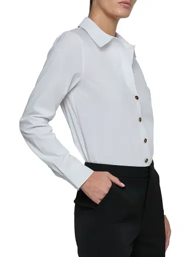 L'Agence Women's Blake Button-Front Bodysuit | Thumbnail 5