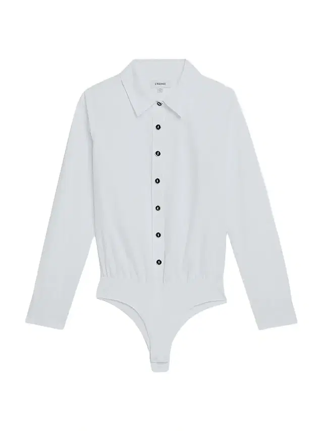 L'AGENCE Women's Blake Button-Front Bodysuit - White Black Gold