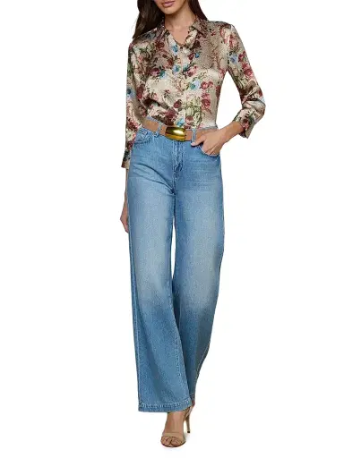 L'AGENCE Women's Scottie High-Rise Wide-Leg Jeans - Anaheim | Thumbnail 2