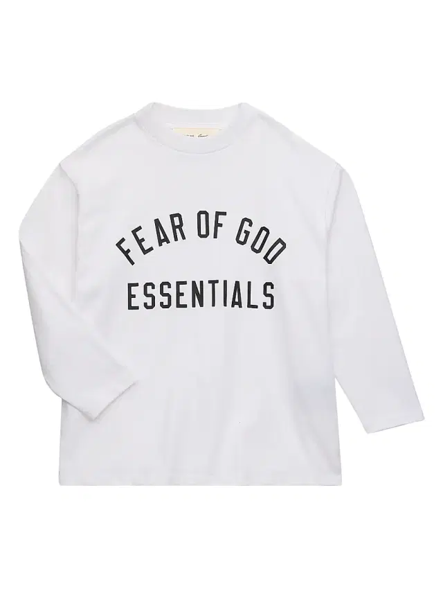 Fear of God Essentials Little Kid's & Kid's Logo Long-Sleeve Shirt - Bright White