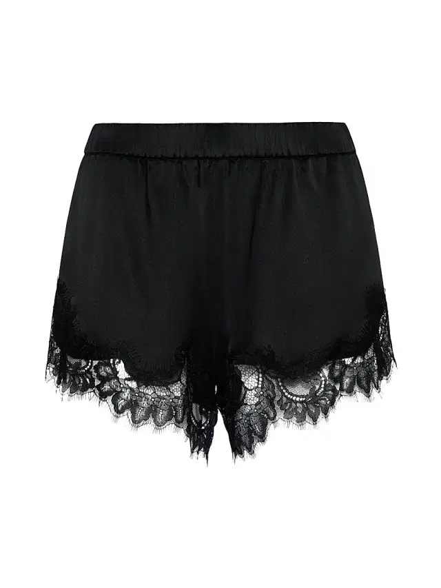 L'AGENCE Women's Joy Lace-Trimmed Silk Shorts - Black