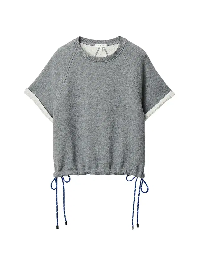 rag & bone Women's Drawstring-Hem Cotton Terry-Blend T-Shirt - Heather Grey