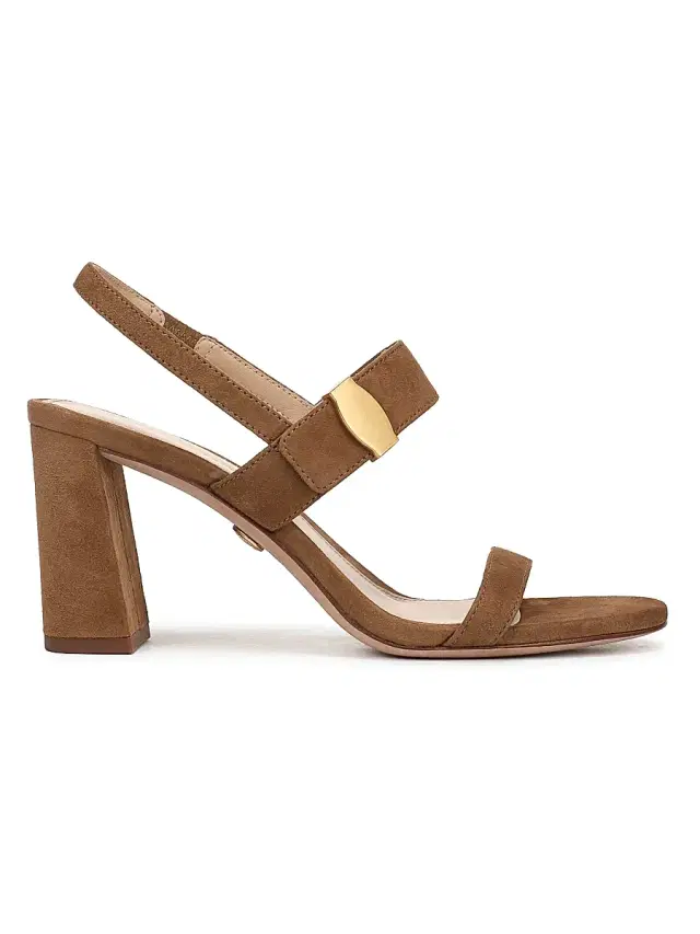 Veronica Beard Women's Genetta Suede Slingback Sandals - Chestnut