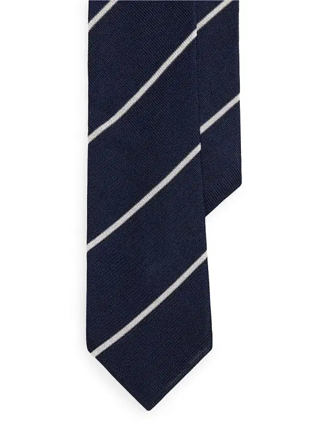 Men's Striped Knit Silk Tie - Navy