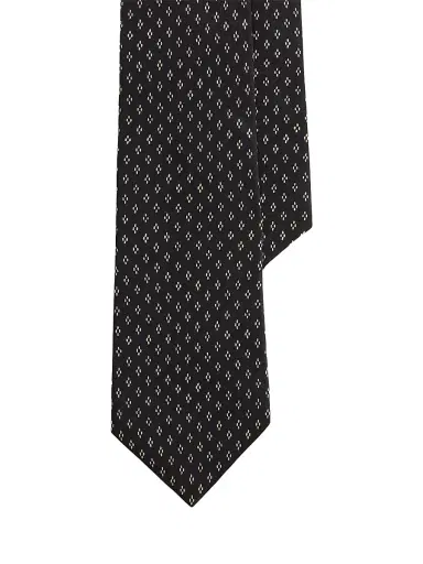 Ralph Lauren Purple Label Men's Dotted Diamond Silk Neck Tie - Black | Thumbnail 1 Ralph Lauren Purple Label Men's Dotted Diamond Silk Neck Tie - Black | Thumbnail 1
