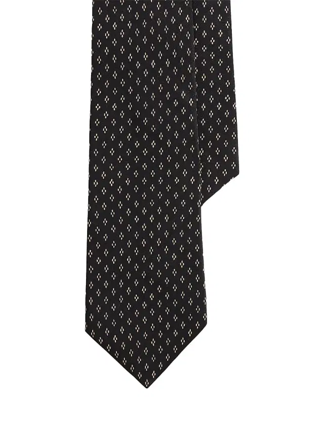 Men's Dotted Diamond Silk Neck Tie - Black Men's Dotted Diamond Silk Neck Tie - Black