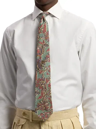 Ralph Lauren Purple Label Men's Paisley Silk-Linen Tie - Percy Paisley | Thumbnail 2 Ralph Lauren Purple Label Men's Paisley Silk-Linen Tie - Percy Paisley | Thumbnail 2