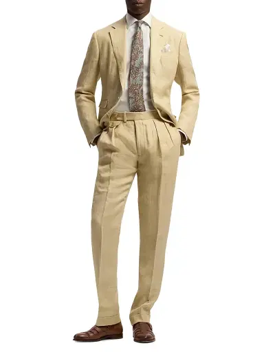 Ralph Lauren Purple Label Men's Paisley Silk-Linen Tie - Percy Paisley | Thumbnail 3 Ralph Lauren Purple Label Men's Paisley Silk-Linen Tie - Percy Paisley | Thumbnail 3