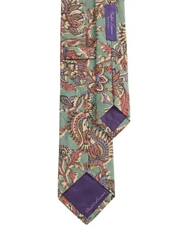 Ralph Lauren Purple Label Men's Paisley Silk-Linen Tie - Percy Paisley | Thumbnail 4 Ralph Lauren Purple Label Men's Paisley Silk-Linen Tie - Percy Paisley | Thumbnail 4