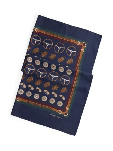 Ralph Lauren Purple Label Men's Automotive Silk Square Scarf | Thumbnail 4