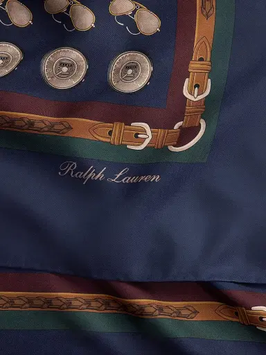 Ralph Lauren Purple Label Men's Automotive Silk Square Scarf | Thumbnail 5