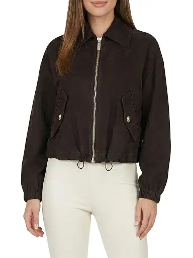 Gorski Women's Select Metis Suede Jacket - Espresso - Size Large | Thumbnail 2