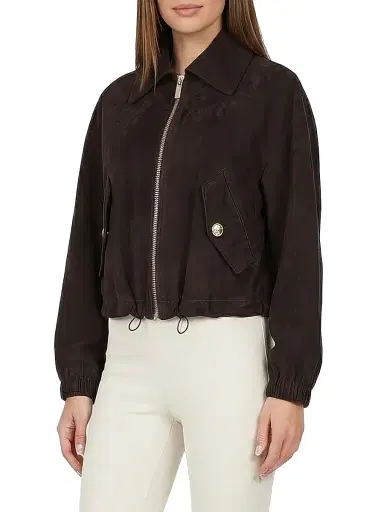 Gorski Women's Select Metis Suede Jacket - Espresso - Size Large | Thumbnail 3