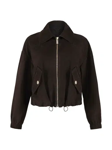 Gorski Women's Select Metis Suede Jacket - Espresso - Size Large | Thumbnail 1