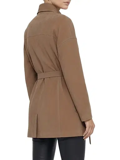 Gorski Women's Select Metis Suede Stroller with Belt - Camel - Size Large | Thumbnail 4