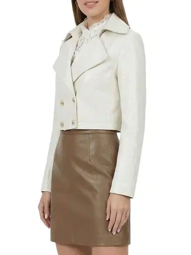Gorski Women's Select Nappa Leather Croco Embossed Bolero - | Thumbnail 3