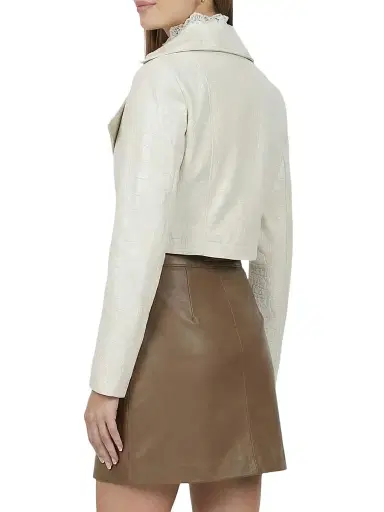 Gorski Women's Select Nappa Leather Croco Embossed Bolero - | Thumbnail 4