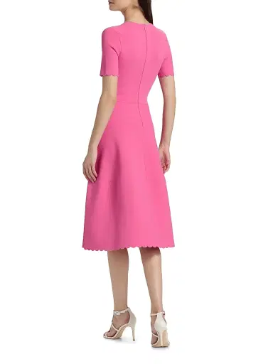 THEIA Women's Petunia Embroidered Knit Midi-Dress | Thumbnail 5
