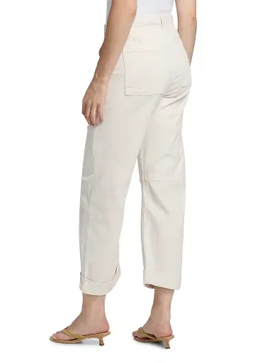Le Jean Women's Utility Folded-Cuff Barrel-Leg Jeans - Bone | Thumbnail 5 Le Jean Women's Utility Folded-Cuff Barrel-Leg Jeans - Bone | Thumbnail 5