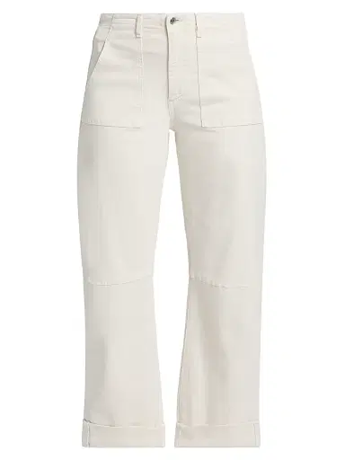 Le Jean Women's Utility Folded-Cuff Barrel-Leg Jeans - Bone | Thumbnail 1 Le Jean Women's Utility Folded-Cuff Barrel-Leg Jeans - Bone | Thumbnail 1