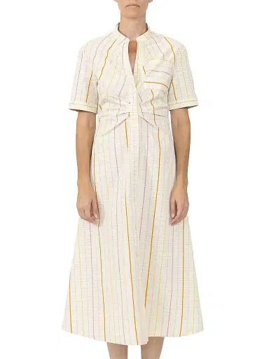 CALLAS MILANO Women's Noor Short Sleeve Shirt-Dress - Yellow Multi - Size 2 | Thumbnail 2