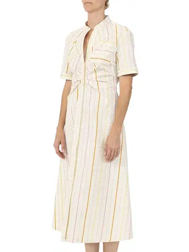 CALLAS MILANO Women's Noor Short Sleeve Shirt-Dress - Yellow Multi - Size 2 | Thumbnail 3