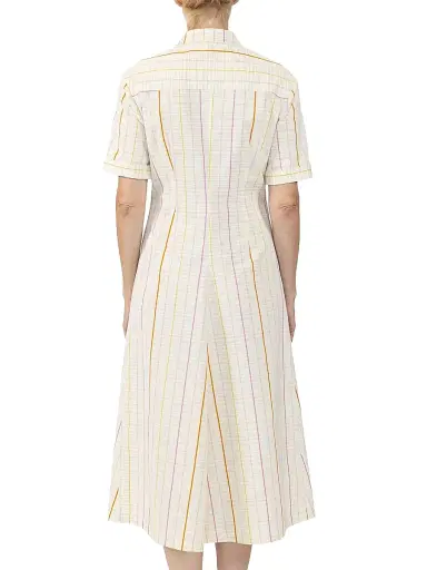 CALLAS MILANO Women's Noor Short Sleeve Shirt-Dress - Yellow Multi - Size 2 | Thumbnail 4