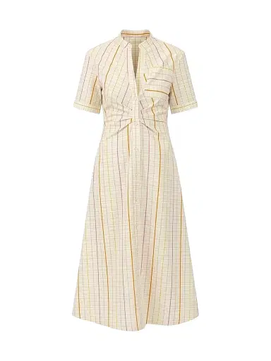 CALLAS MILANO Women's Noor Short Sleeve Shirt-Dress - Yellow Multi - Size 2 | Thumbnail 1
