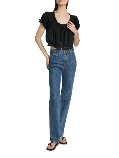 DÔEN Women's Nera Eyelet Blouse - Black - Size XS | Thumbnail 2 DÔEN Women's Nera Eyelet Blouse - Black - Size XS | Thumbnail 2