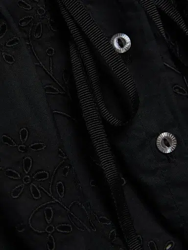 DÔEN Women's Nera Eyelet Blouse - Black - Size XS | Thumbnail 7 DÔEN Women's Nera Eyelet Blouse - Black - Size XS | Thumbnail 7