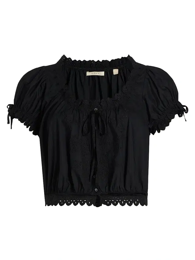 DÔEN Women's Nera Eyelet Blouse - Black