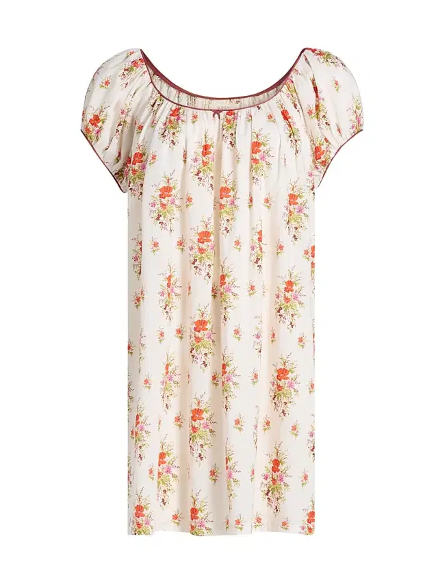 Women's Julia Floral Cotton Minidress - Pink Petit Bouquet Dechamoni
