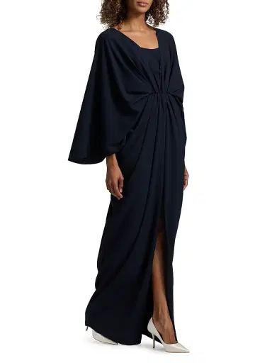 Amsale Women's Draped Twist Jersey Gown - Navy - Size 18 | Thumbnail 4