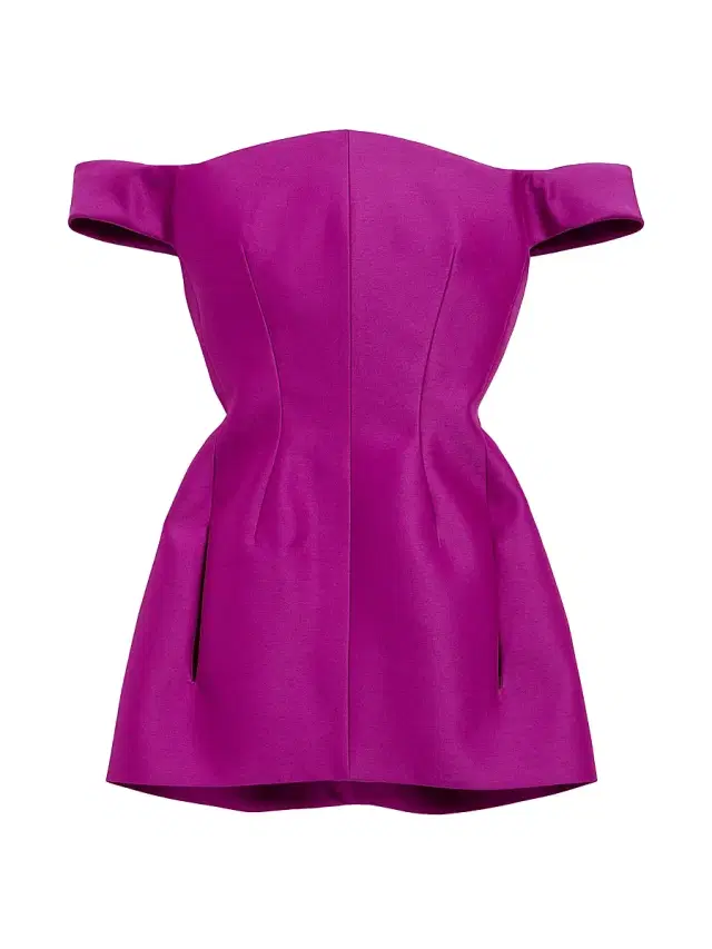 Women's Off-Shoulder Mini Dress - Purple