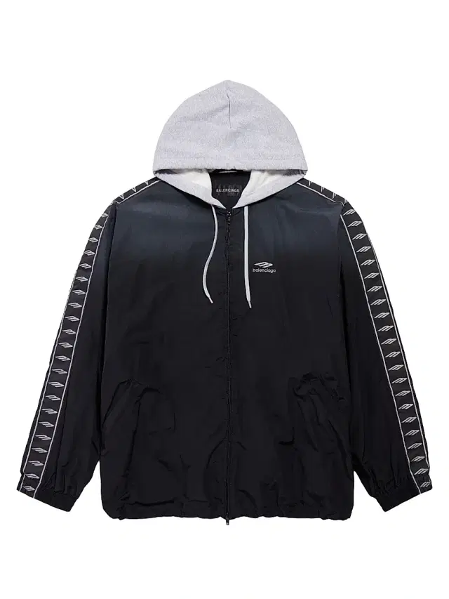 Balenciaga Men's Stripe  Fit Tracksuit Jacket - Black Grey