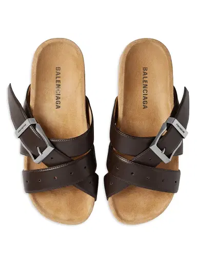 Balenciaga Men's Belt Mules - Moka - Size 12 | Thumbnail 3