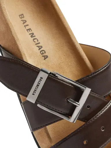Balenciaga Men's Belt Mules - Moka - Size 12 | Thumbnail 5